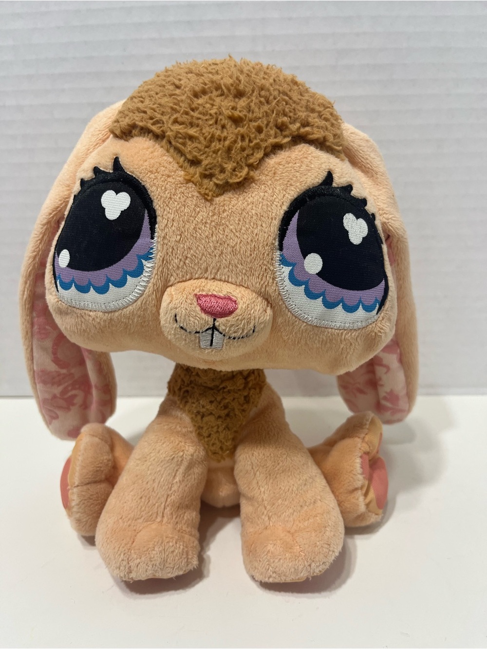 LITTLEST PET SHOP peach lip eared bunny plush stuffed animal doll toy LPS